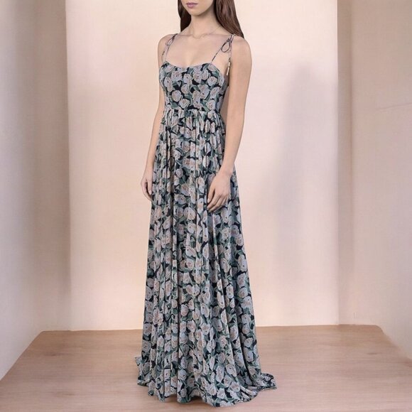 NWT Fame and Partners Lylah Tulip Floral Print Long Maxi Dress - Picture 3 of 7